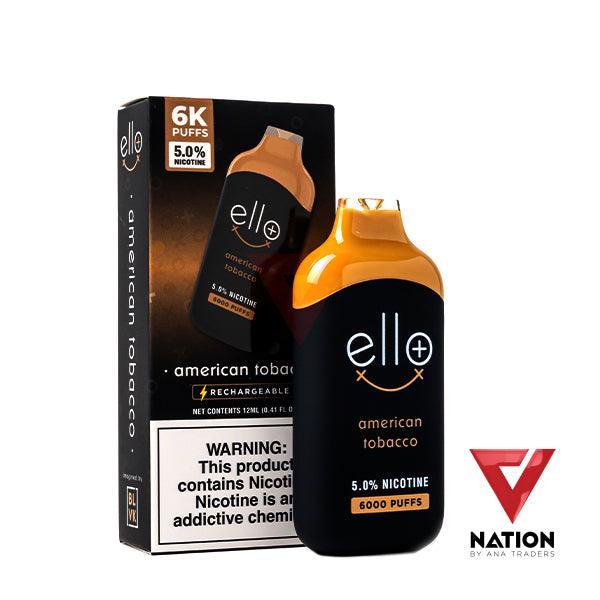 BLVK ELLO PLUS AMERICAN TOBACCO 5.0% 6000 PUFFS - V Nation by ANA Traders - Vape Store