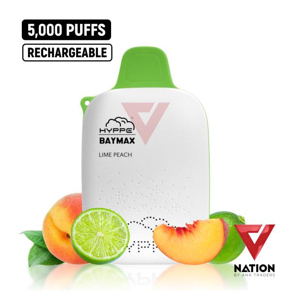 HYPPE BAYMAX LIME PEACH 5% 5000 PUFFS - V Nation by ANA Traders - Vape Store