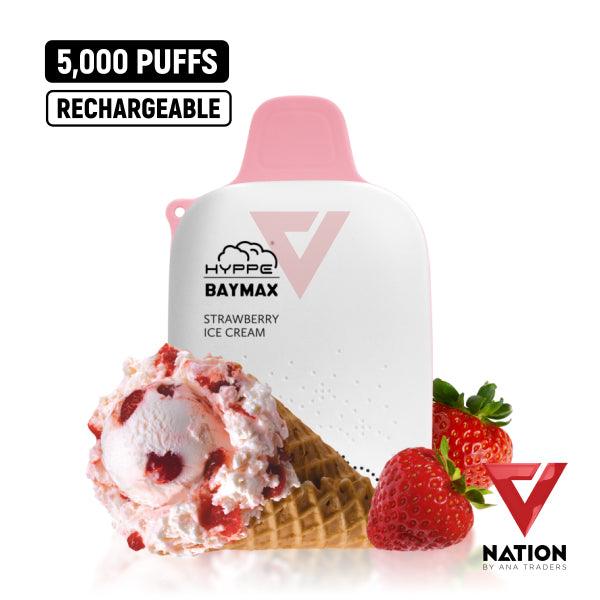 HYPPE BAYMAX STRAWBERRY ICE CREAM 5% 5000 PUFFS - V Nation by ANA Traders - Vape Store