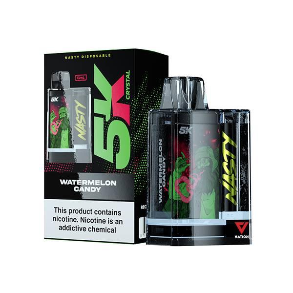 &quot;NASTY 5K CRYSTAL WATERMELON CANDY 5% 5000 PUFFS &quot; - V Nation Hulhumale - Vape Store